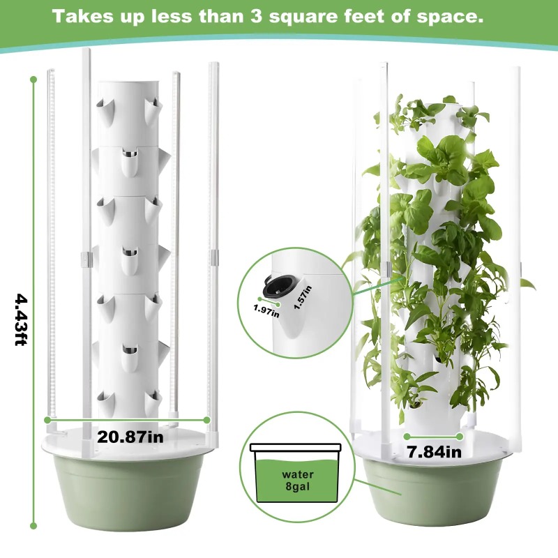 Sistem Kit Tanam Hidroponik de - Hydroponic Tower Planter ulasan dan harga